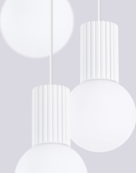 Sollux SL.1710 - Luster na lanku HALO 3xG9/8W/230V pr. 25 cm biela