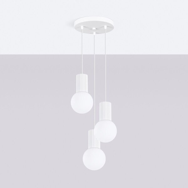 Sollux SL.1710 - Luster na lanku HALO 3xG9/8W/230V pr. 25 cm biela