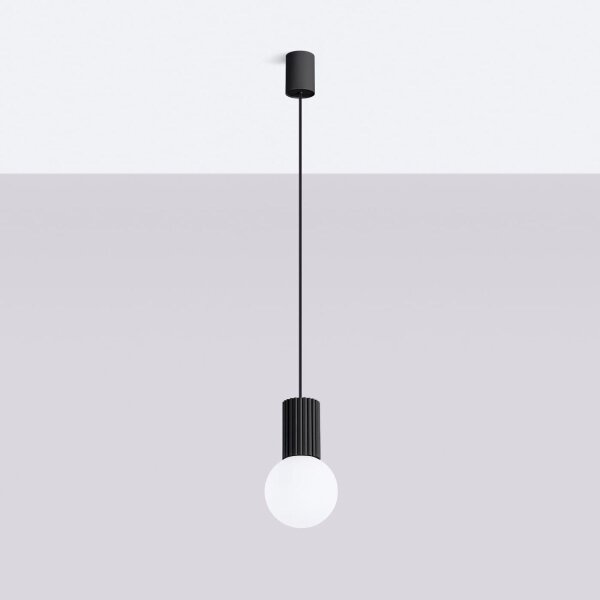 Sollux SL.1714 - Luster na lanku HALO 1xG9/8W/230V pr. 12 cm čierna