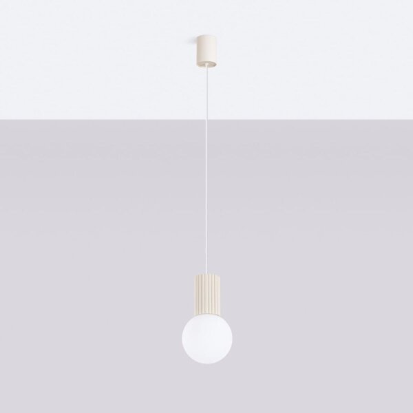 Sollux SL.1719 - Luster na lanku HALO 1xG9/8W/230V pr. 12 cm krémová