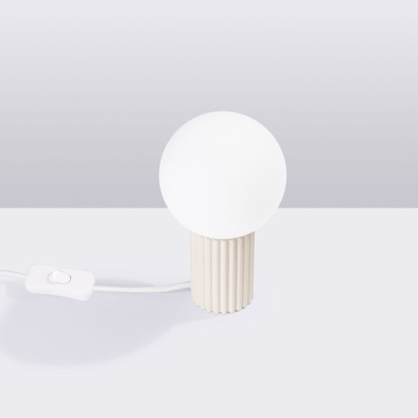 Sollux SL.1721 - Stolná lampa HALO 1xG9/8W/230V pr. 12 cm krémová