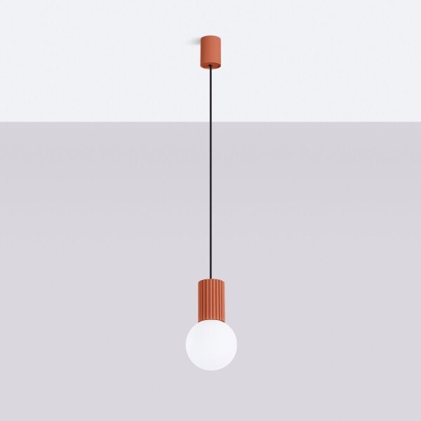 Sollux SL.1729 - Luster na lanku HALO 1xG9/8W/230V pr. 12 cm oranžová
