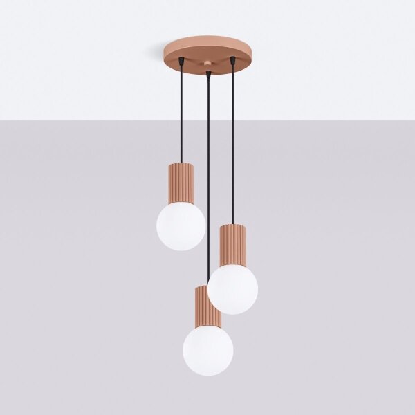 Sollux SL.1735 - Luster na lanku HALO 3xG9/8W/230V pr. 25 cm hnedá