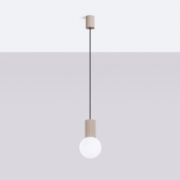 Sollux SL.1744 - Luster na lanku HALO 1xG9/8W/230V pr. 12 cm béžová