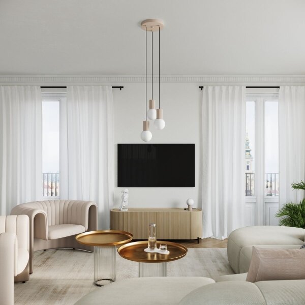 Sollux SL.1746 - Stolná lampa HALO 1xG9/8W/230V pr. 12 cm béžová