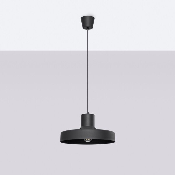 Sollux SL.1703 - Luster na lanku BILO 1xE27/15W/230V pr. 35 cm čierna