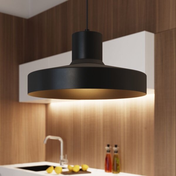 Sollux SL.1703 - Luster na lanku BILO 1xE27/15W/230V pr. 35 cm čierna