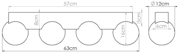 Sollux SL.1685 - Stropné svietidlo BULBO 4xG9/8W/230V buk/biela