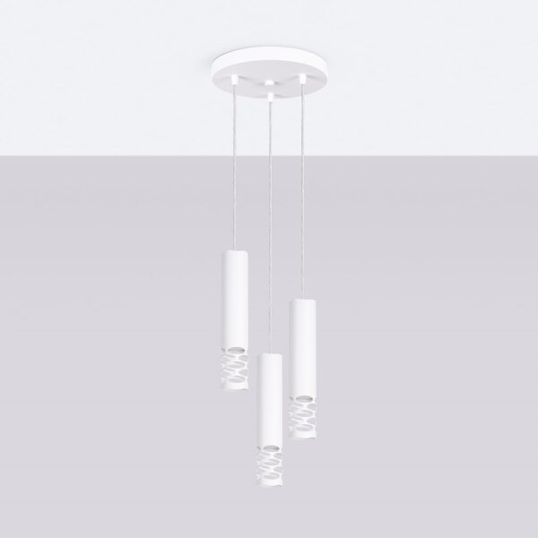 Sollux SL.1694 - Luster na lanku LIRO 3xGU10/10W/230V biela