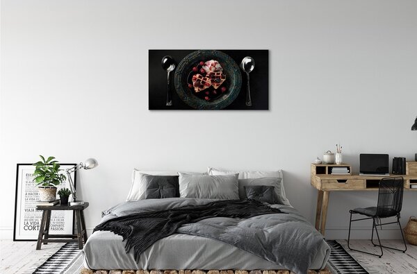 Obraz canvas Srdce klebetia zmrzlinu lyžice 100x50 cm