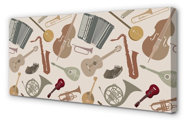 Obraz canvas Trumpet husle ukulele 100x50 cm