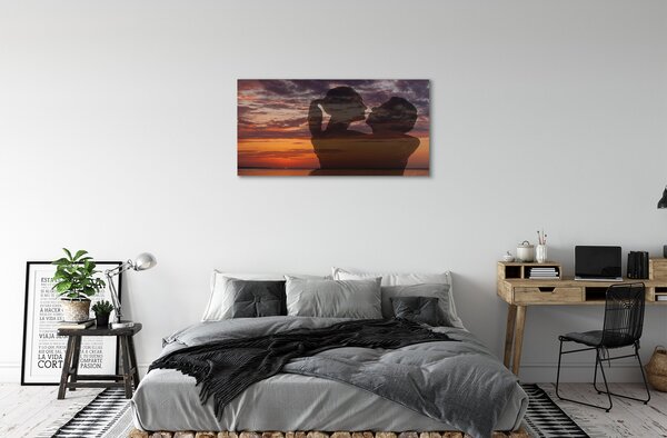 Obraz canvas Sky mraky more ľudí 100x50 cm