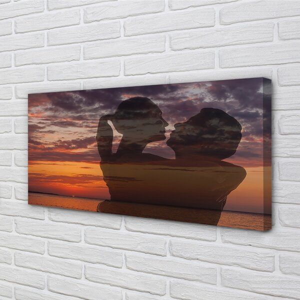 Obraz canvas Sky mraky more ľudí 100x50 cm