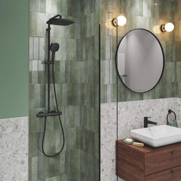 GROHE Vitalio Comfort 250 - Sprchový systém s termostatom na stenu, čierna matná 266962431