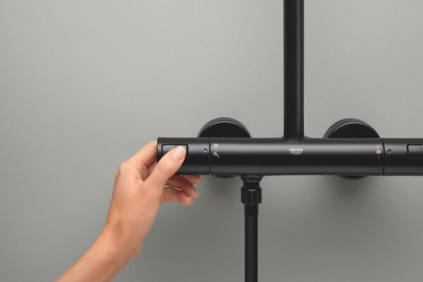 GROHE Vitalio Comfort 250 - Sprchový systém s termostatom na stenu, čierna matná 266962431