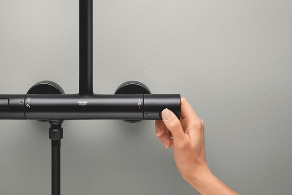 GROHE Vitalio Comfort 250 - Sprchový systém s termostatom na stenu, čierna matná 266962431