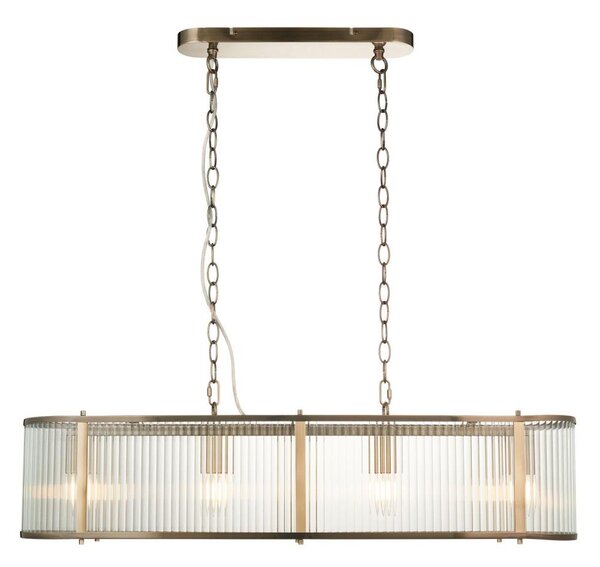 Endon 110945 - Luster na reťazi RIDGETON 4xE14/6W/230V mosadz/číra