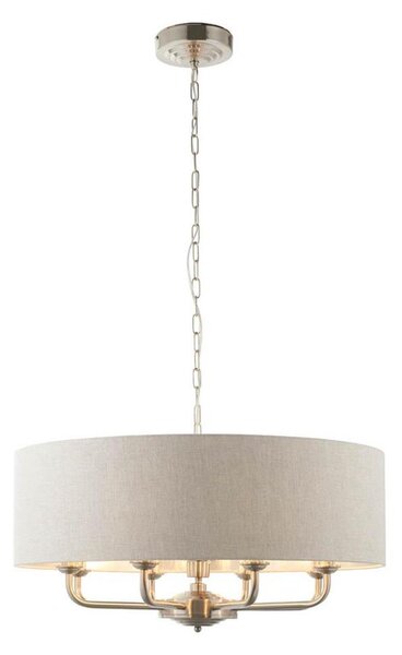 Endon 99152 - Luster na reťazi HIGHCLERE 8xE14/40W/230V šedá/matný chróm