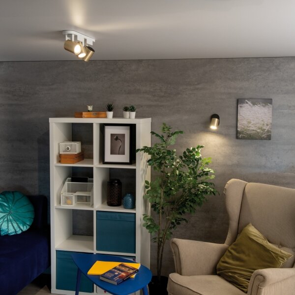 Kanlux 38966 - Bodové svietidlo LAURIN 3xGU10/10W/230V mosadz/biela