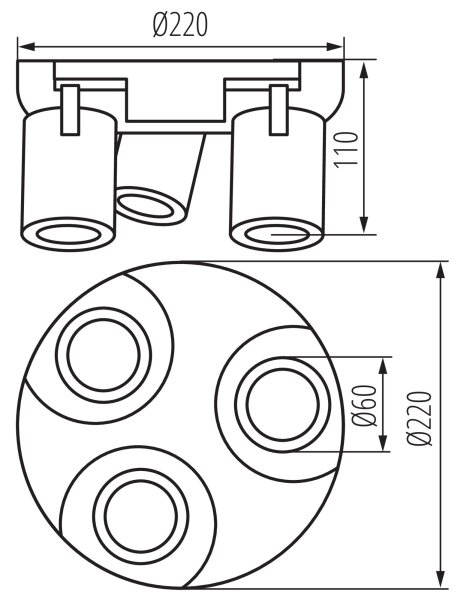Kanlux 38963 - Bodové svietidlo LAURIN 3xGU10/10W/230V mosadz/čierna