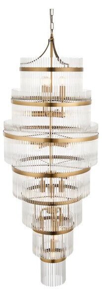 Endon 112793 - Luster na reťazi MARIETTA GRAND 21xE14/6W/230V mosadz/číra