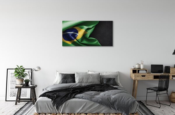 Obraz canvas vlajka Brazílie 100x50 cm