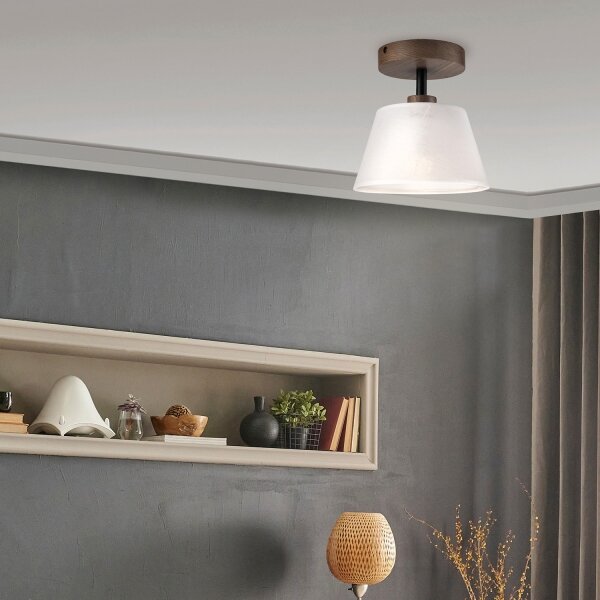 Brilagi - LED Prisadený luster ANTHONY 1xE14/60W/230V dub orech/biela