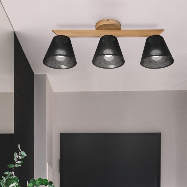 Brilagi - LED Prisadený luster ANTHONY 3xE14/40W/230V dub/čierna