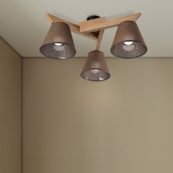 Brilagi - LED Prisadený luster ANTHONY 3xE14/40W/230V dub/hnedá