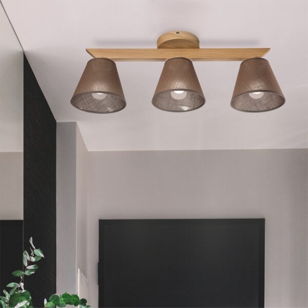 Brilagi - LED Prisadený luster ANTHONY 3xE14/40W/230V dub/hnedá