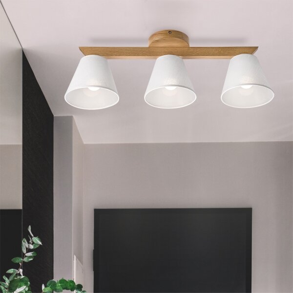 Brilagi - LED Prisadený luster ANTHONY 3xE14/40W/230V dub/biela