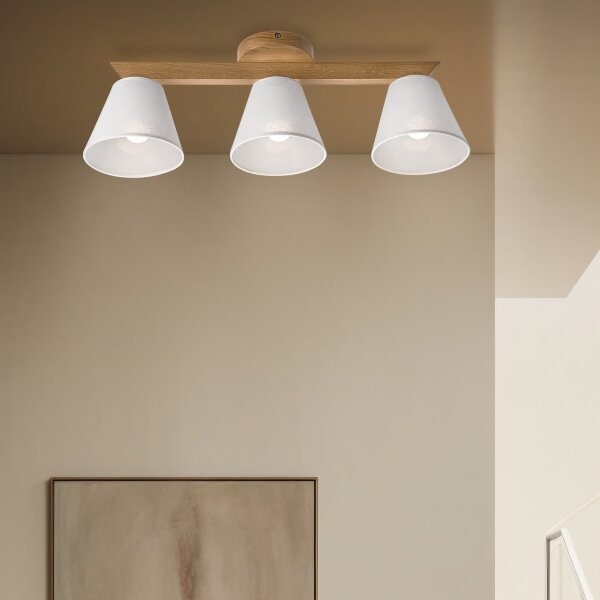 Brilagi - LED Prisadený luster ANTHONY 3xE14/40W/230V dub/biela