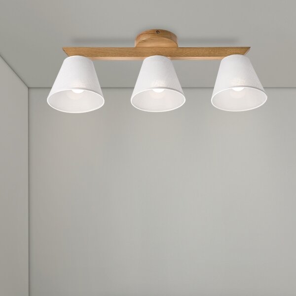Brilagi - LED Prisadený luster ANTHONY 3xE14/40W/230V dub/biela