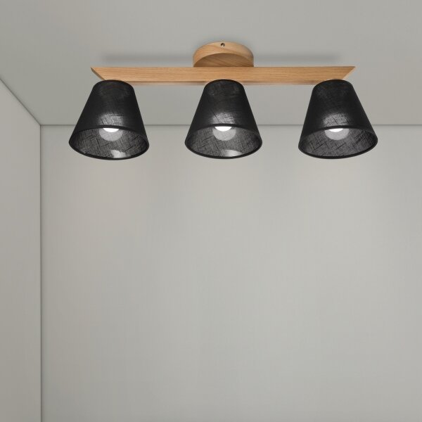 Brilagi - LED Prisadený luster ANTHONY 3xE14/40W/230V dub/čierna