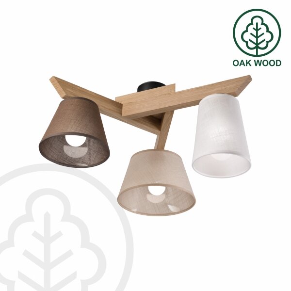 Brilagi - LED Prisadený luster ANTHONY 3xE14/40W/230V dub