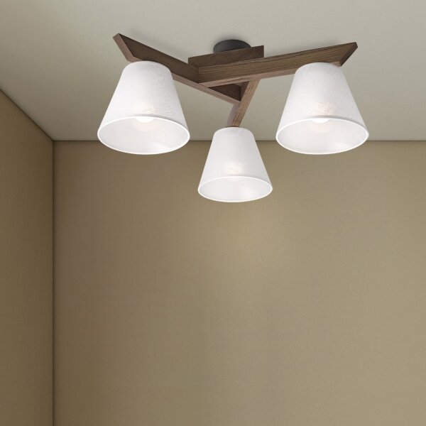 Brilagi - LED Prisadený luster ANTHONY 3xE14/40W/230V dub orech/biela
