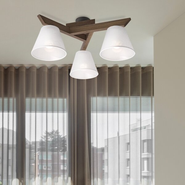 Brilagi - LED Prisadený luster ANTHONY 3xE14/40W/230V dub orech/biela