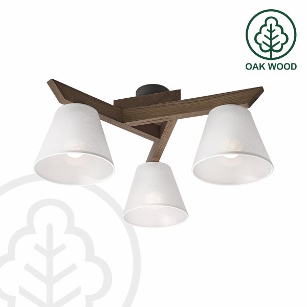 Brilagi - LED Prisadený luster ANTHONY 3xE14/40W/230V dub orech/biela