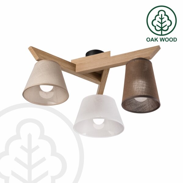 Brilagi - LED Prisadený luster ANTHONY 3xE14/40W/230V dub