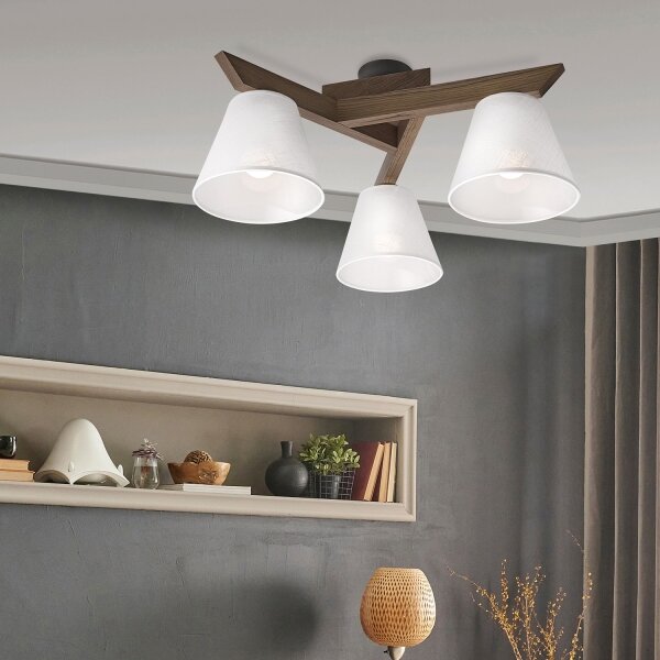 Brilagi - LED Prisadený luster ANTHONY 3xE14/40W/230V dub orech/biela