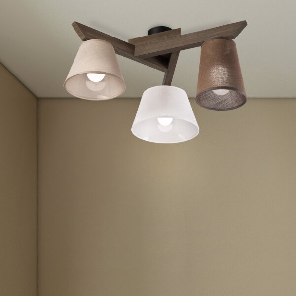 Brilagi - LED Prisadený luster ANTHONY 3xE14/40W/230V dub orech