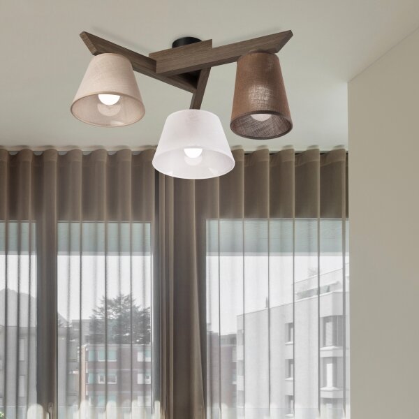 Brilagi - LED Prisadený luster ANTHONY 3xE14/40W/230V dub orech