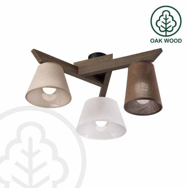 Brilagi - LED Prisadený luster ANTHONY 3xE14/40W/230V dub orech