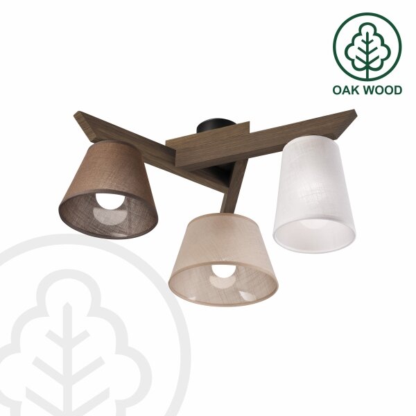 Brilagi - LED Prisadený luster ANTHONY 3xE14/40W/230V dub orech