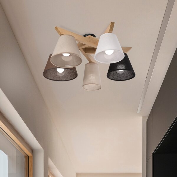 Brilagi - LED Prisadený luster ANTHONY 5xE14/40W/230V dub