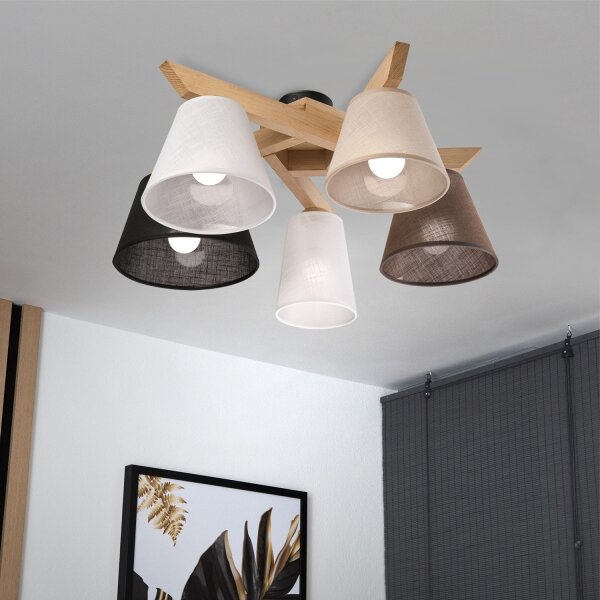 Brilagi - LED Prisadený luster ANTHONY 5xE14/40W/230V dub