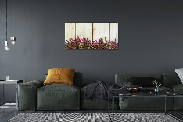 Obraz canvas Fialové kvety dosky 100x50 cm