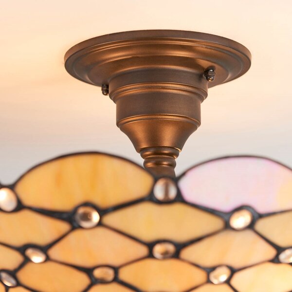 Endon 64300 - Prisadený luster Tiffany PEARL 3xE27/60W/230V pr. 37 cm