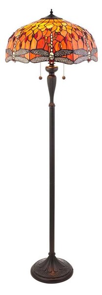 Endon 64070 - Stojacia lampa Tiffany DRAGONFLY 2xE27/60W/230V priemer 50 cm