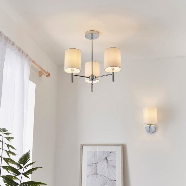 Endon 56642 - Luster na tyči BRIO 3xE14/40W/230V lesklý chróm/biela